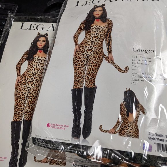 Cosplay Costume Leg Avenue 83666 Cougar Animal Jumpsuit - Picture 2 of 2
